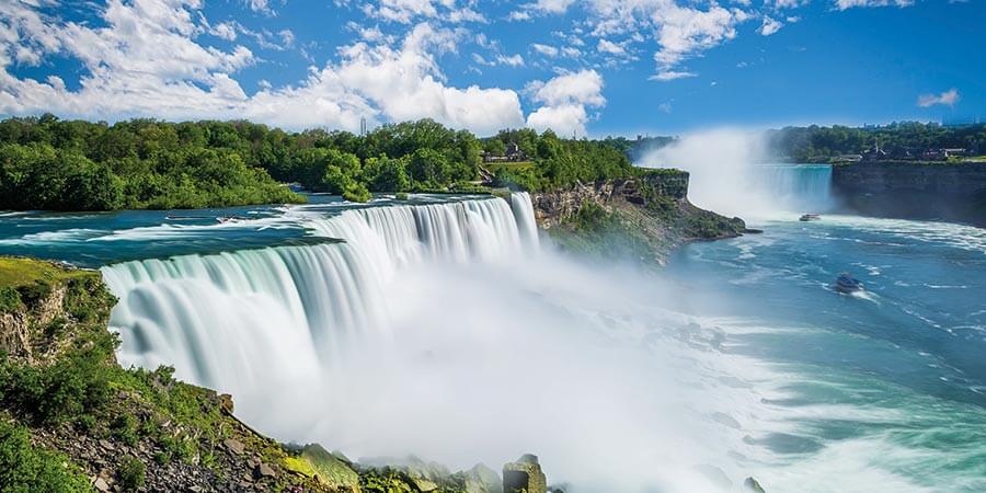 Cruising into the mist of the majestic Niagara Falls